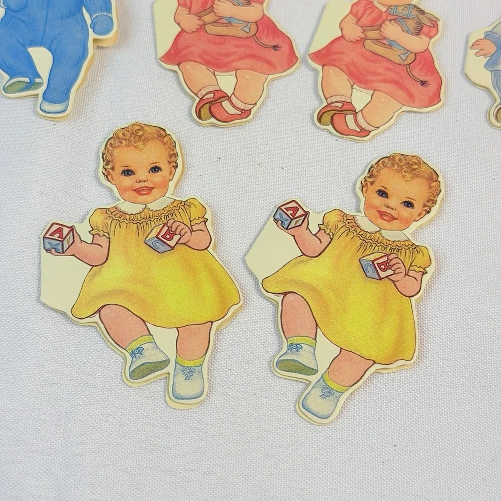 12 Vintage 1980's Merrimack Die Cut Victorian Style Gift Tags Child Doll Cottage